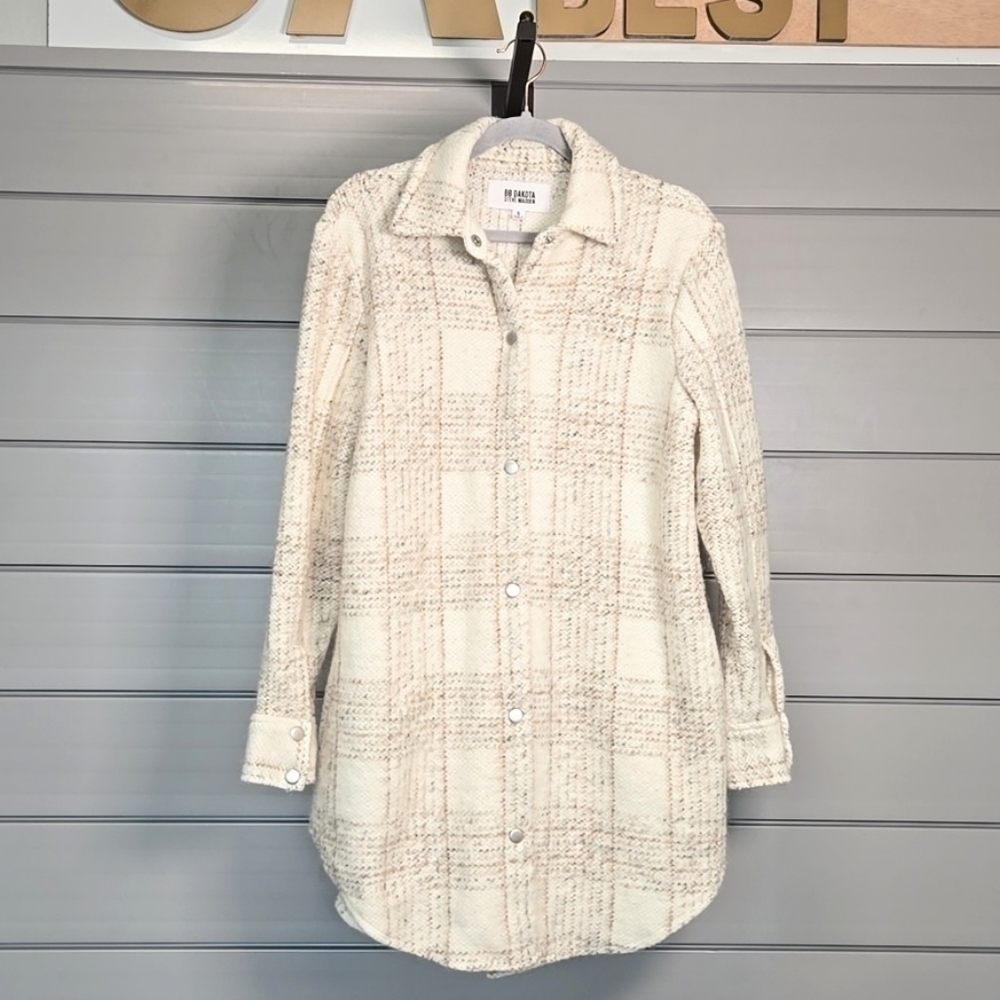 Bb Dakota 14% Wool Blend Cream Shacket